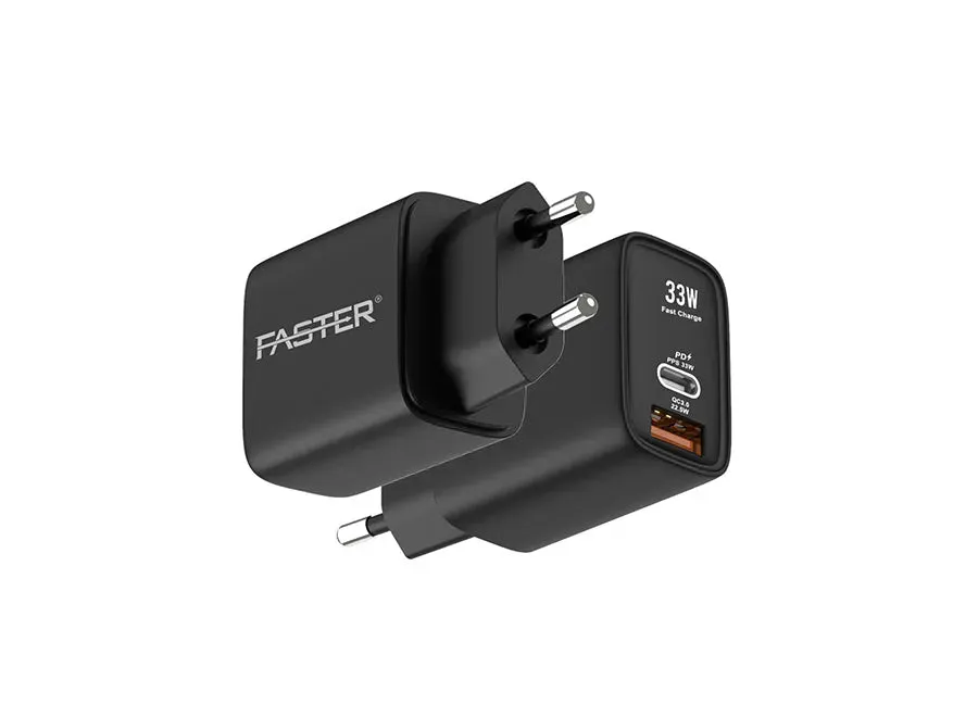 Faster PD-33W Dual Port USB 22.5W Quick Charge 3.0 Fast Wall Charger
