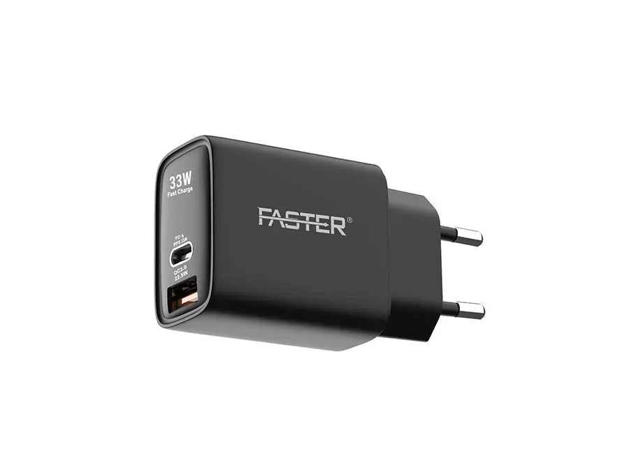 Faster PD-33W Dual Port USB 22.5W Quick Charge 3.0 Fast Wall Charger