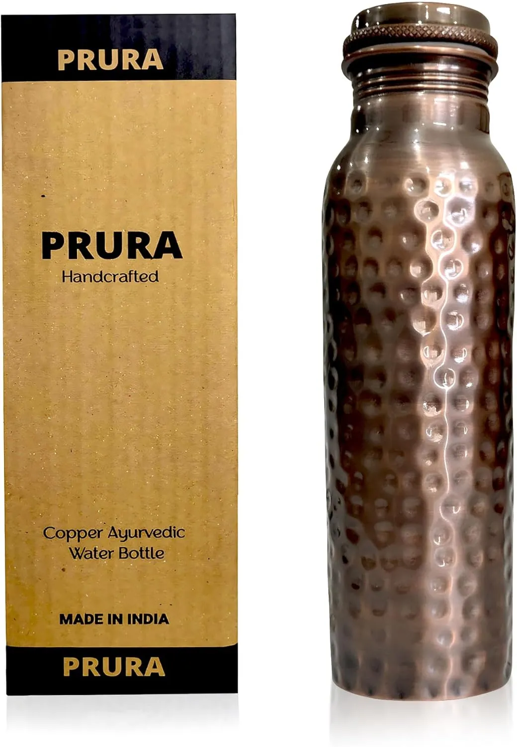 Feather Printed Copper Water Bottle Leak Proof Ayurvedic Drinkware Copper Vessel for Sports, Gym, Outdoors, Yoga, Kitchen