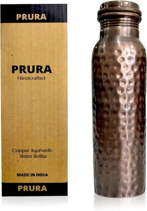 Feather Printed Copper Water Bottle Leak Proof Ayurvedic Drinkware Copper Vessel for Sports, Gym, Outdoors, Yoga, Kitchen