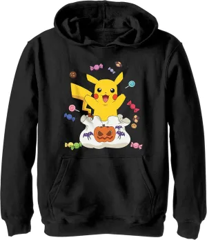Fifth Sun Boy's Pokemon Halloween Pikachu Candy Bag Pull Over Hoodie