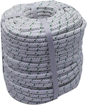 findmall 3/8 Inch x 200 Feet Double Braid Polyester Rope High Breaking Strength Pulling Rope for Tree Work Camping Swings White