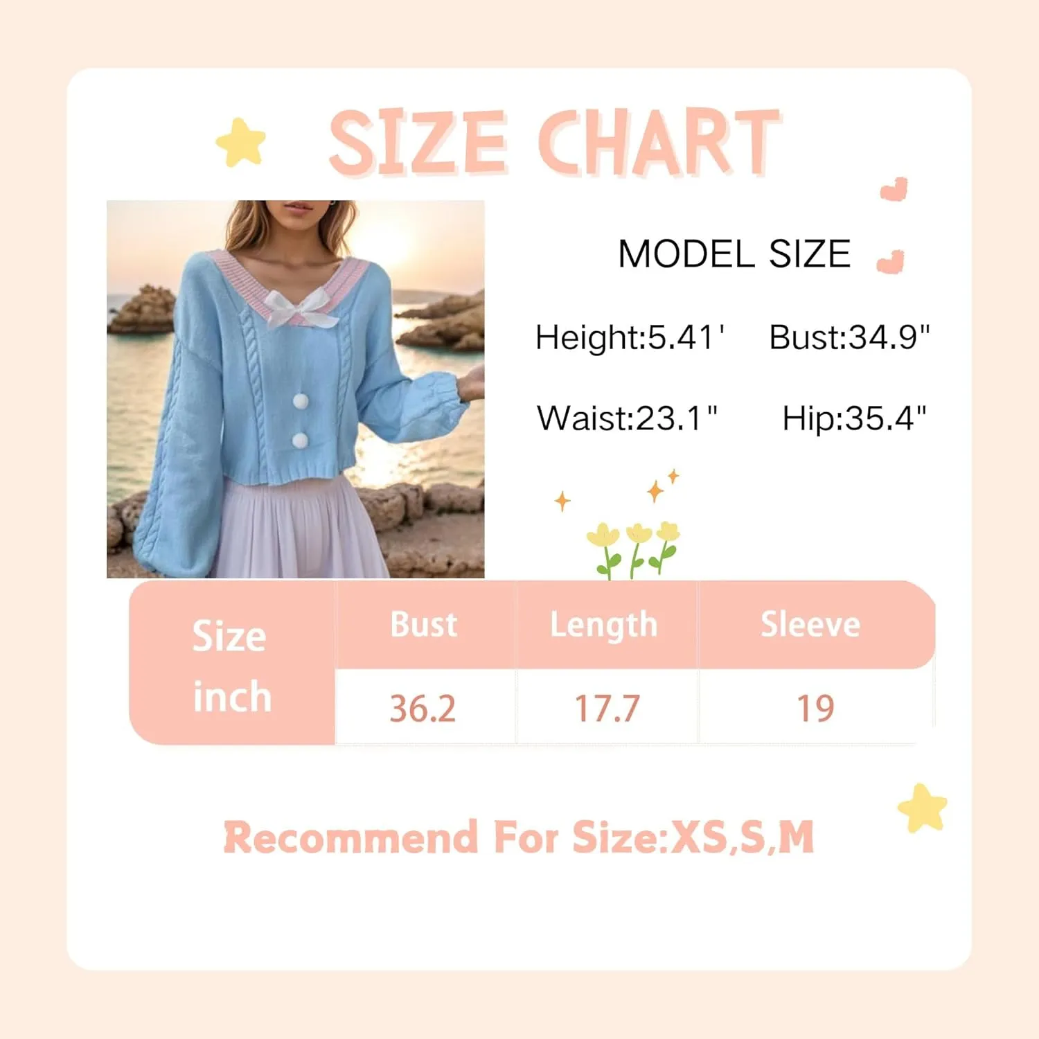 FindThy Women's Y2K Pullover Sweater Sweet Lantern Sleeve Bowtie Knit Crop Jumper Tops