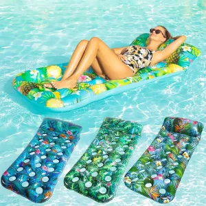 FindUWill Inflatable Pool Floats Adult, 2 Pack Large Pool Float Raft with Headrest for Adults, Tanning Pool Lounger Cooling Pool Floaties for Vacation