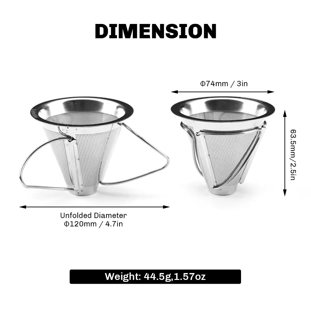 FIRE-MAPLE Antarcti Foldable Coffee Filter – Reusable Stainless Steel Pour-Over Dripper