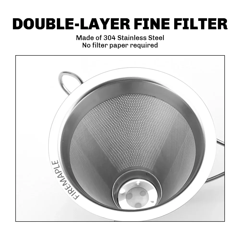 FIRE-MAPLE Antarcti Foldable Coffee Filter – Reusable Stainless Steel Pour-Over Dripper
