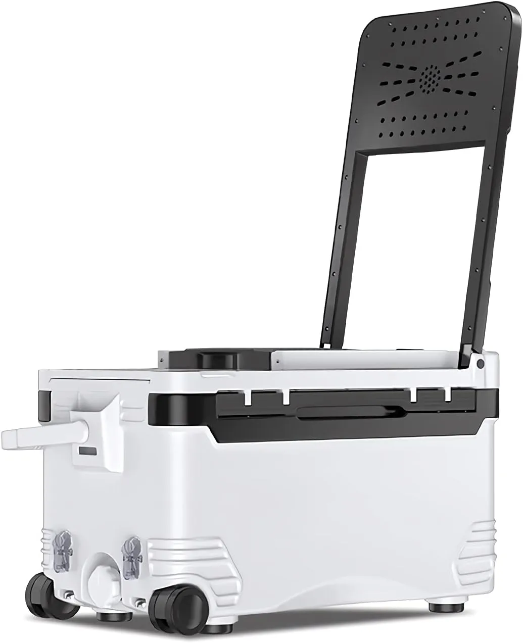 Fishing Box Thickened Can Sit on Multifunctional Keep Fresh Tackle Storage Cooler with Foldable Backrest Large Sea Fishing 42L Fishing Tackle (White) (White)