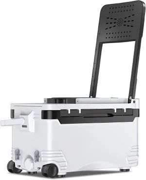 Fishing Box Thickened Can Sit on Multifunctional Keep Fresh Tackle Storage Cooler with Foldable Backrest Large Sea Fishing 42L Fishing Tackle (White) (White)