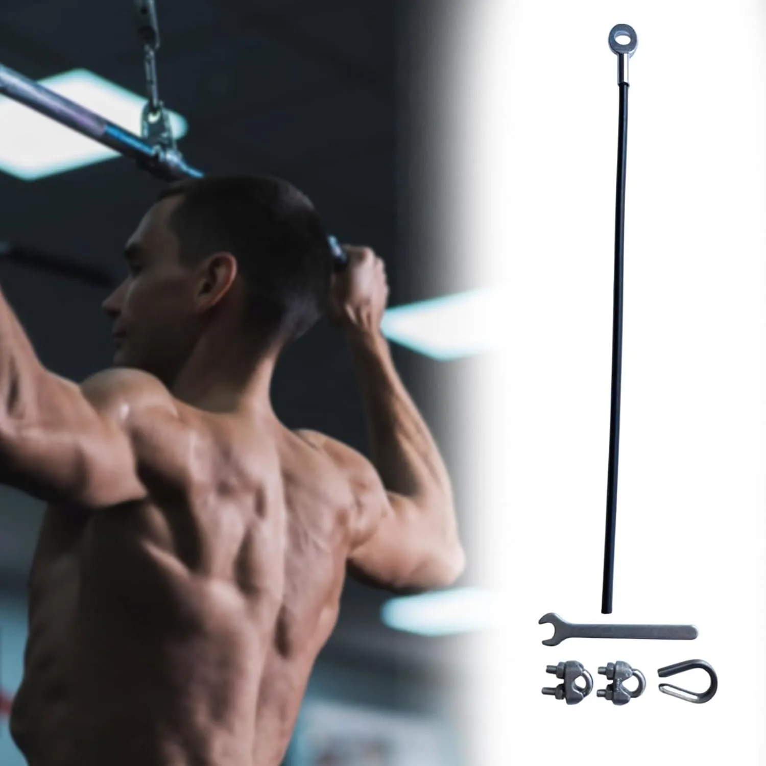 Fitness Pulley System Cable Extension Cable 5mm Multipurpose Wrists Arms Forearms Training Pulley Attachment Steel Wire Rope