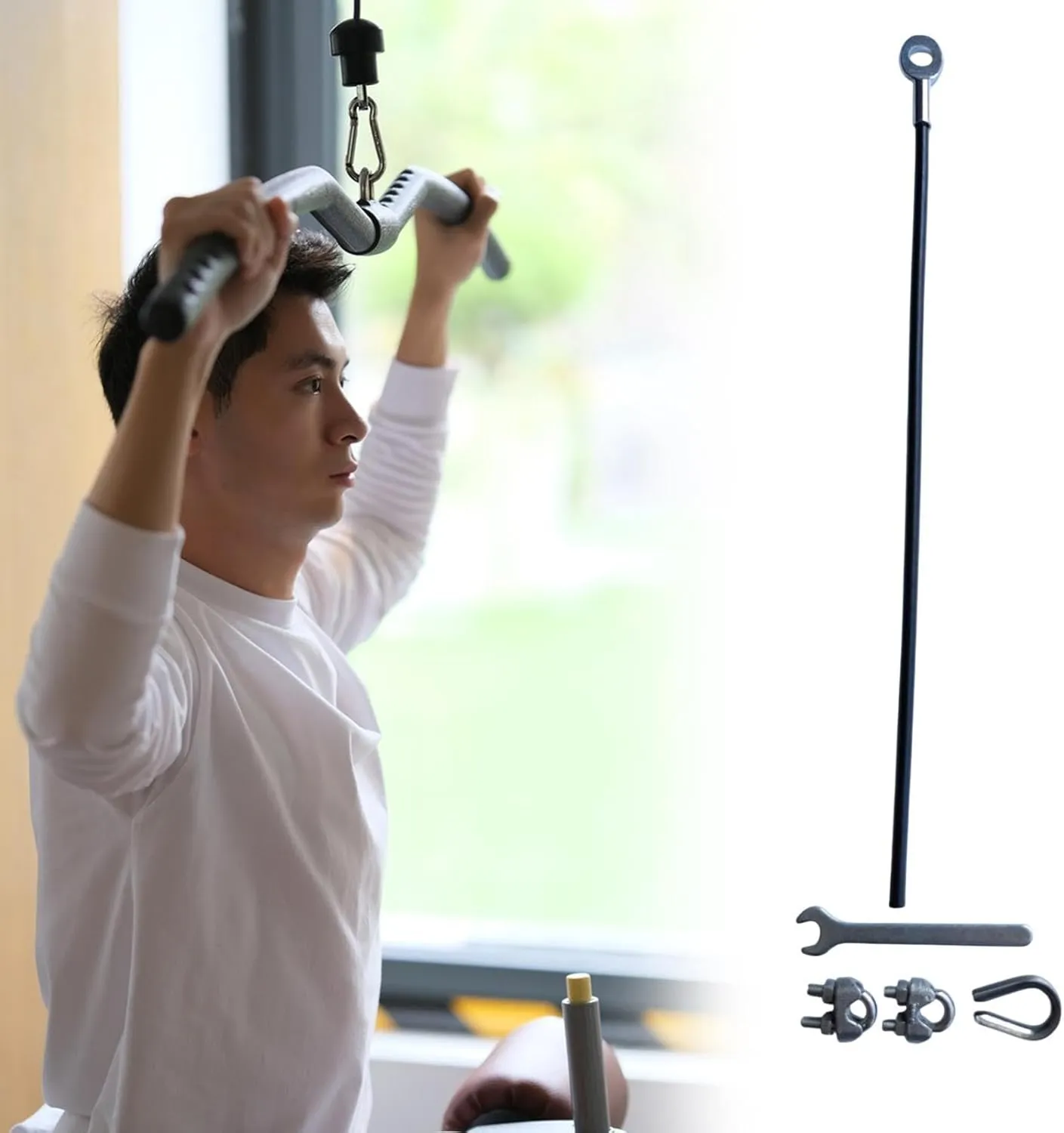 Fitness Pulley System Cable Extension Cable 5mm Multipurpose Wrists Arms Forearms Training Pulley Attachment Steel Wire Rope