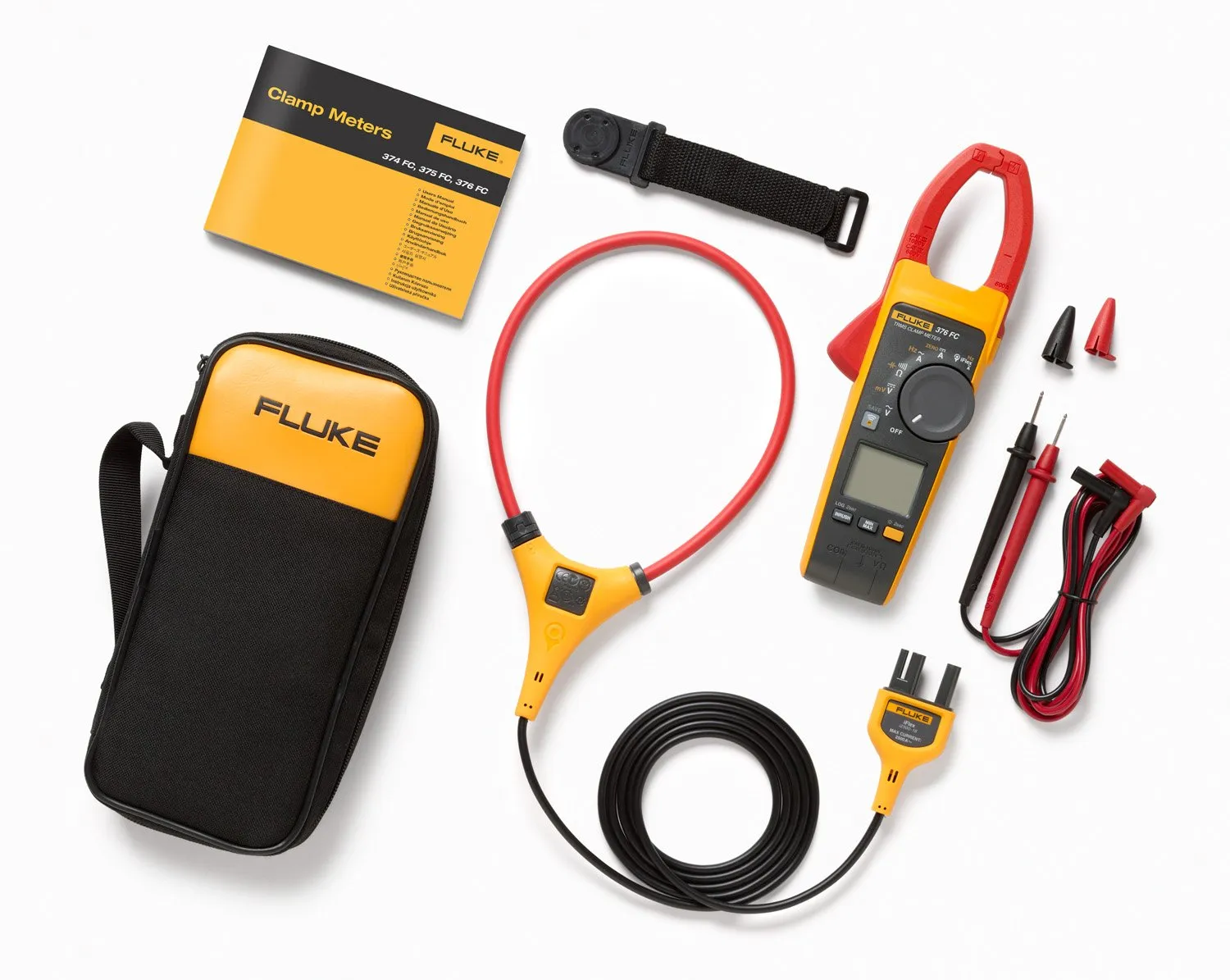 Fluke 376FC AC/DC Clamp Meter with iFlex   Fluke TL224 SureGrip Insulated Test Leads