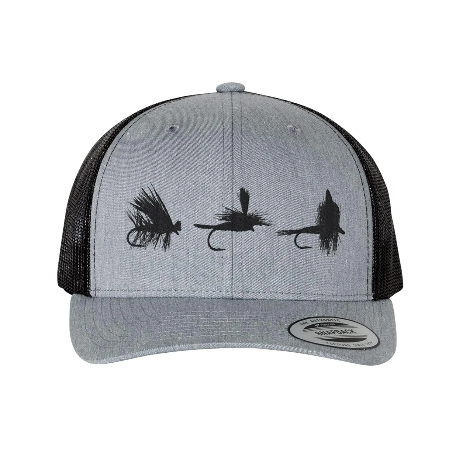Fly Fishing Flies Trucker Hat – Black Lantern Snapback for Men and Women – Outdoor Cap