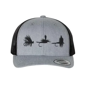 Fly Fishing Flies Trucker Hat – Black Lantern Snapback for Men and Women – Outdoor Cap