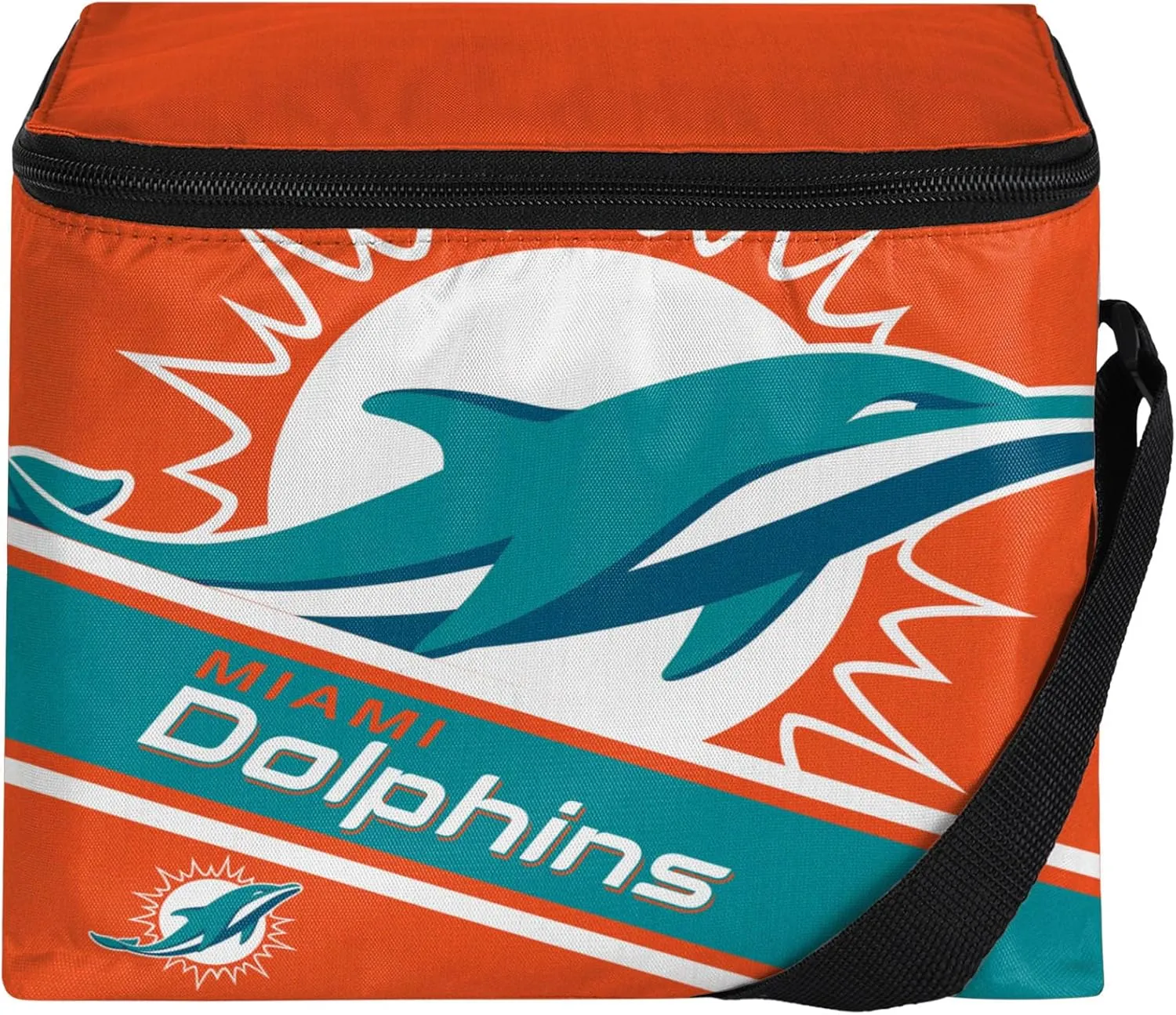 FOCO Miami Dolphins Big Logo Stripe 6 Pack Cooler