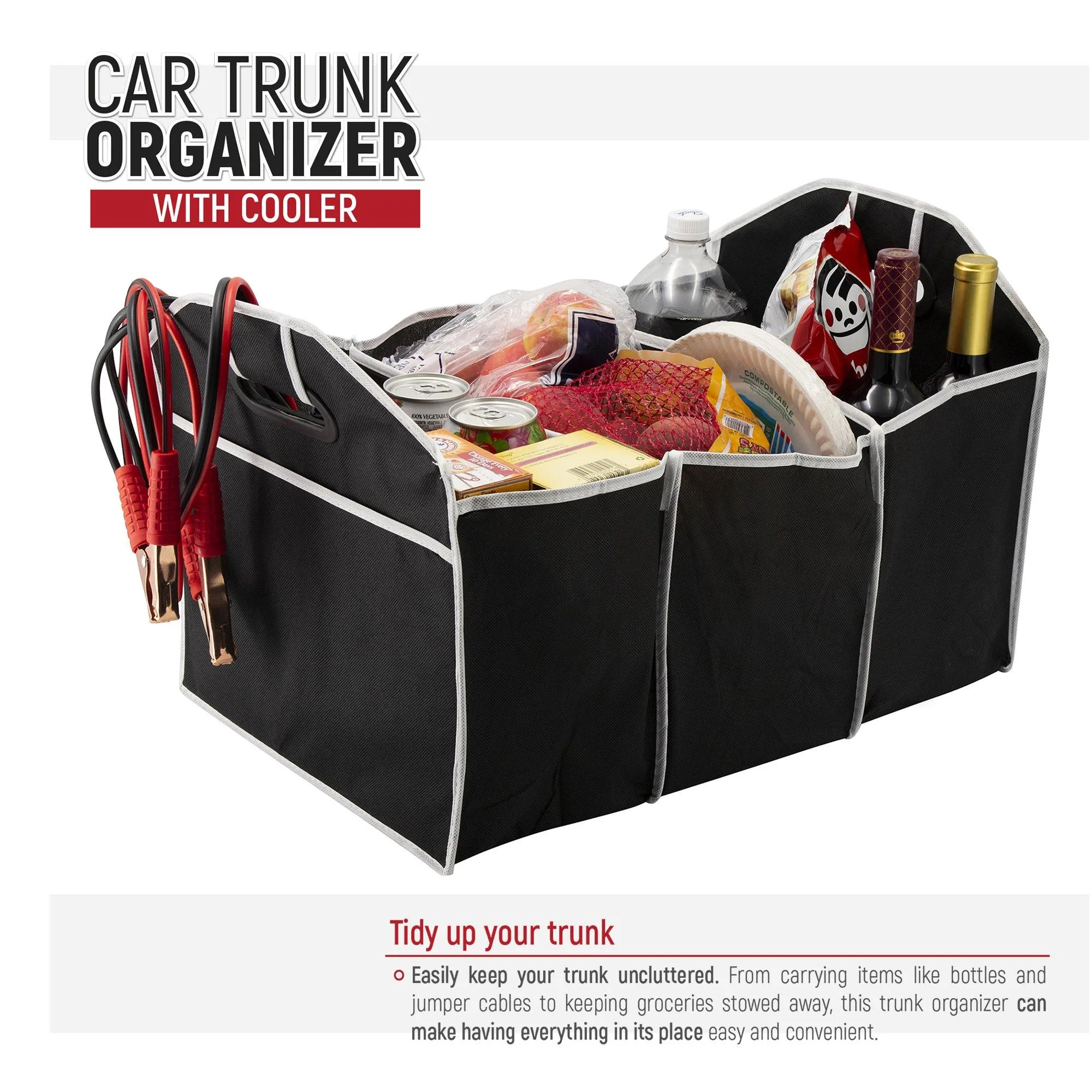 Foldable Car Trunk Organizer with Cooler