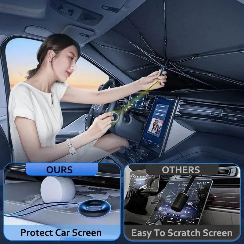 Foldable Car Windshield Umbrella - Sunshade for Vehicle Protection