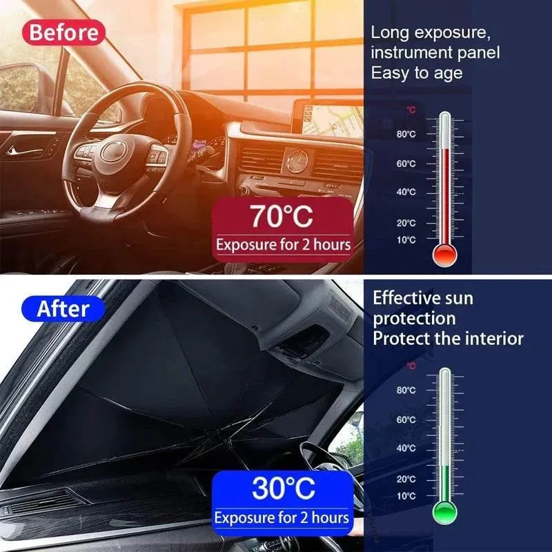 Foldable Car Windshield Umbrella - Sunshade for Vehicle Protection