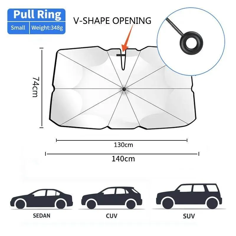 Foldable Car Windshield Umbrella - Sunshade for Vehicle Protection