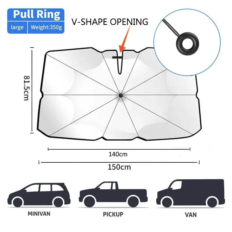 Foldable Car Windshield Umbrella - Sunshade for Vehicle Protection