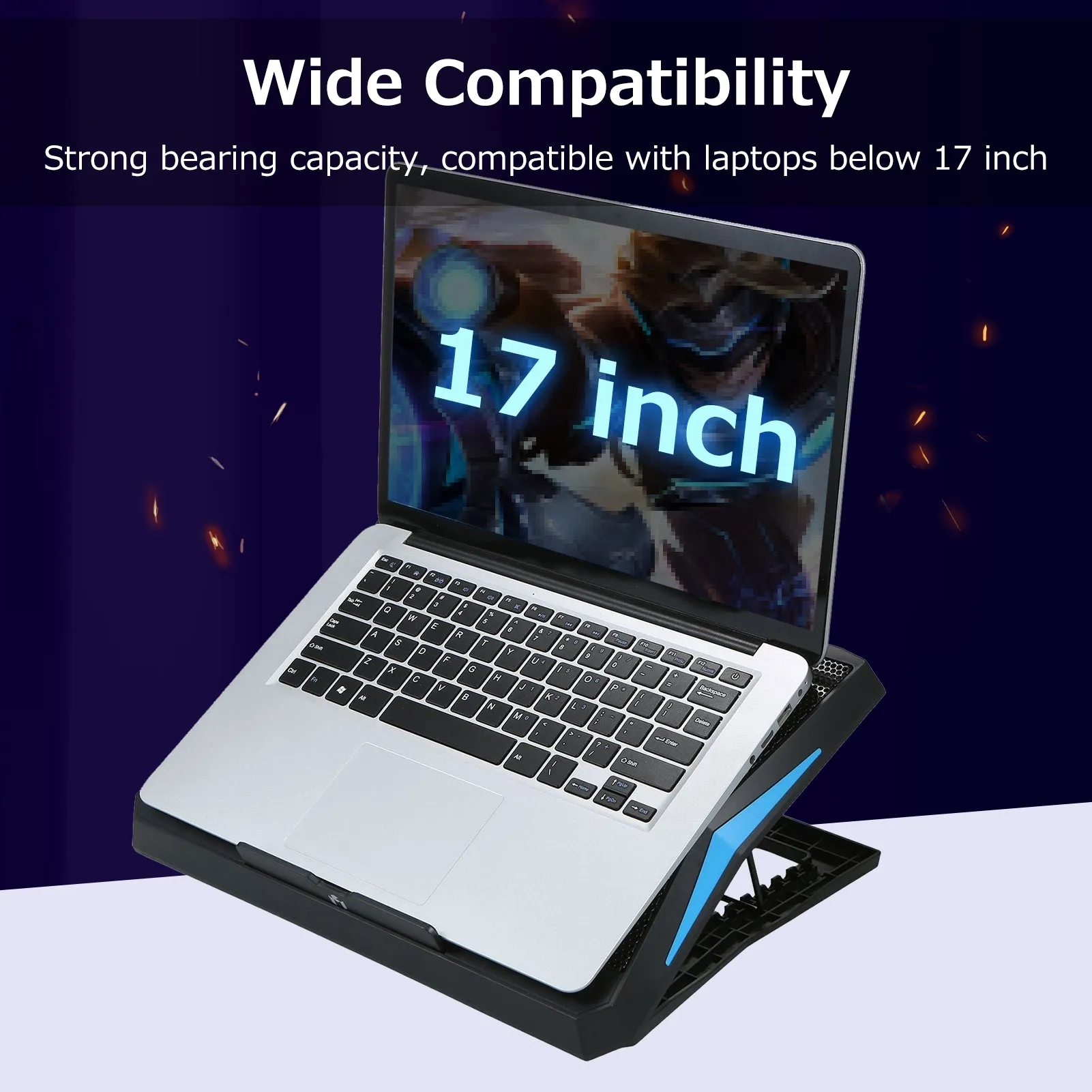 Foldable Laptop Cooler 6-fan Stand Low Noise