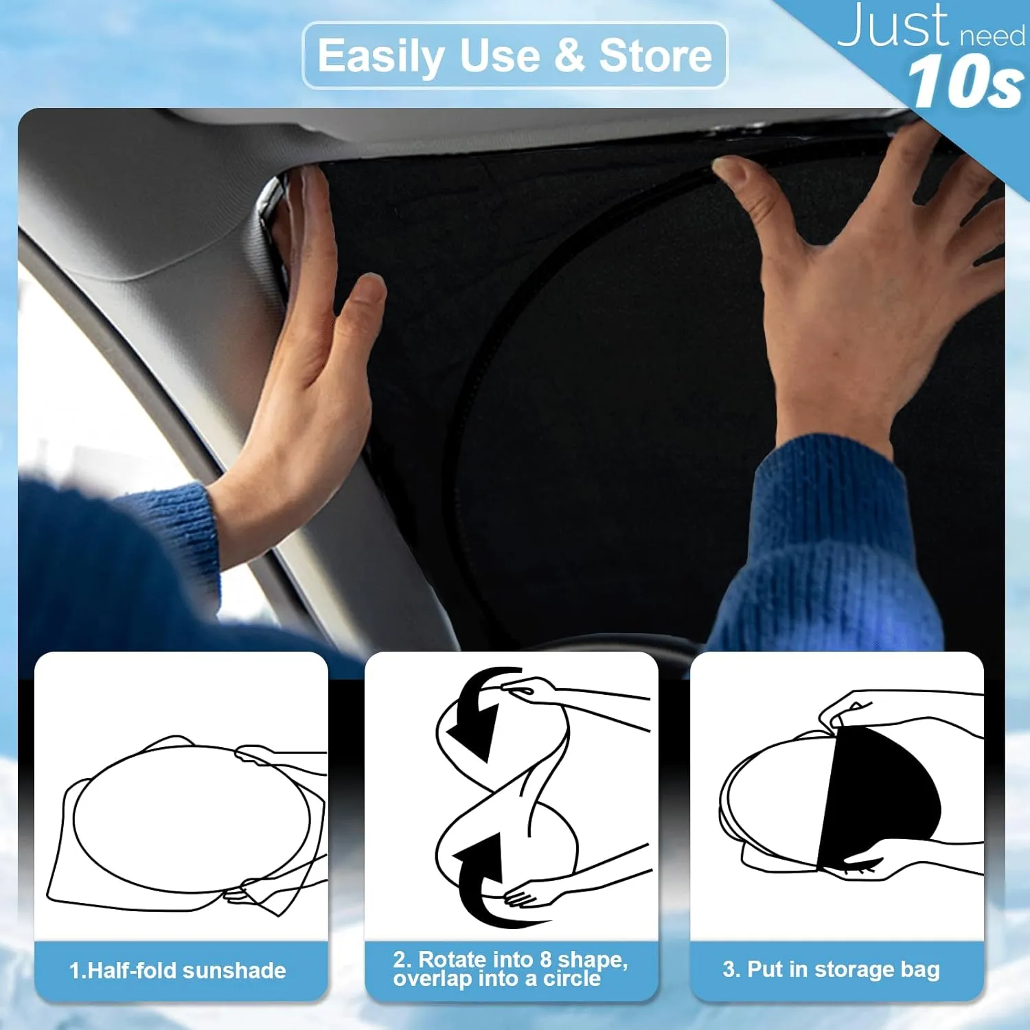 for Tahoe 2025 Windshield Sun Shade Sunshade-Custom Fit 2024 2023 2022 2021 Chevrolet Tahoe Z71, Premier, High Country, RST, LT, LS Accessories Windshield Cover Front Window Sun Visor Blocks UV