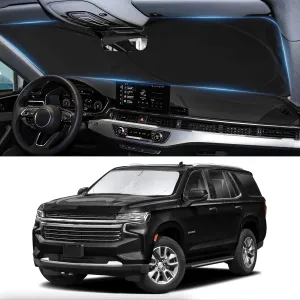 for Tahoe 2025 Windshield Sun Shade Sunshade-Custom Fit 2024 2023 2022 2021 Chevrolet Tahoe Z71, Premier, High Country, RST, LT, LS Accessories Windshield Cover Front Window Sun Visor Blocks UV