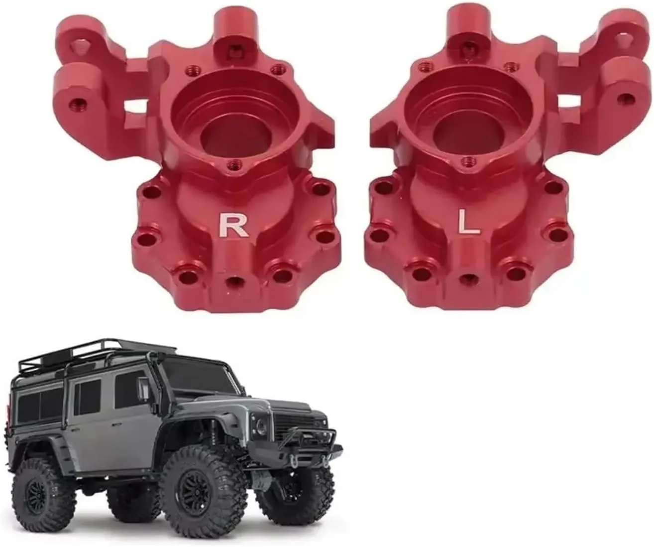 for Traxxas for TRX-4 1/10 Black Red Aluminum Front Steering RC Crawler Parts and Accessories Upgrade and Replacement RC Car DIY Parts(Red)