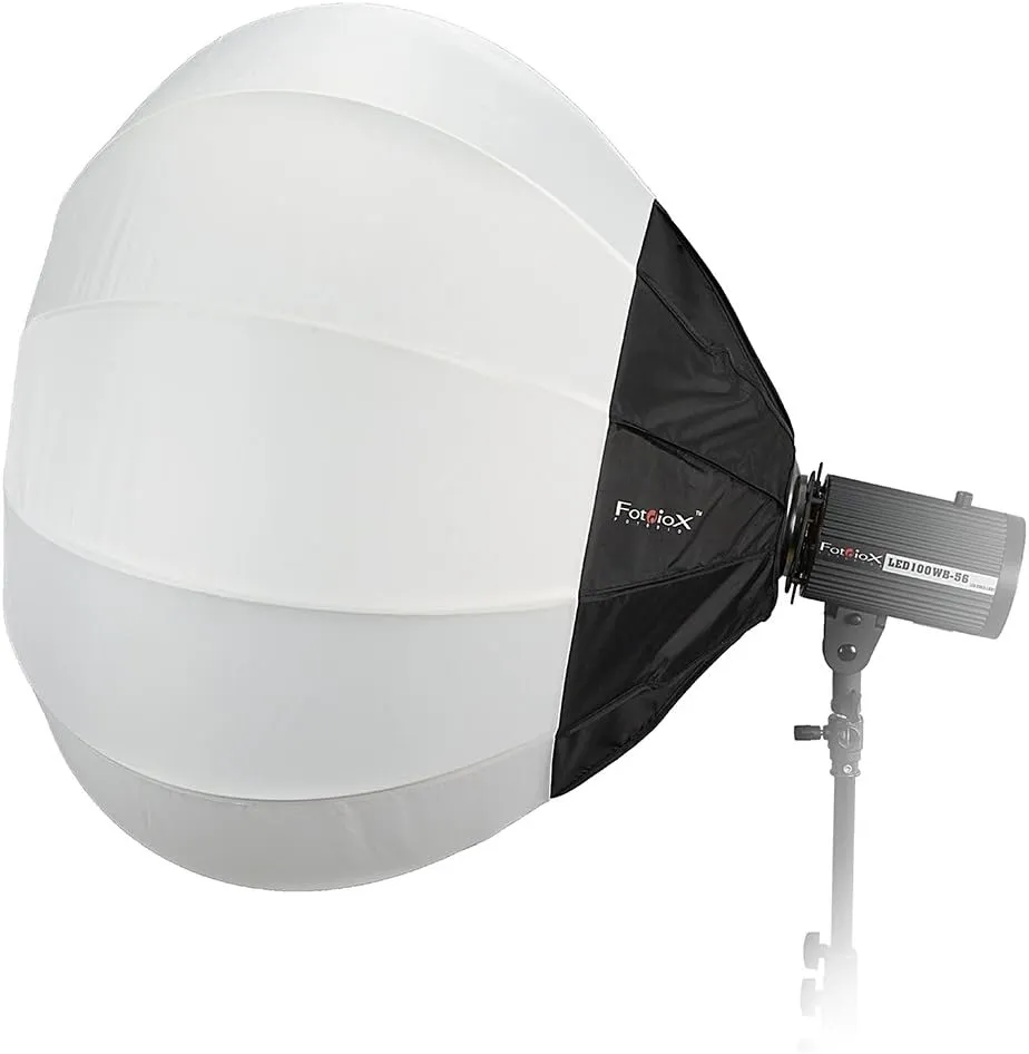 Fotodiox Lantern Softbox 32in (80cm) Globe - Collapsible Globe Softbox with Broncolor Speedring for Bronocolor (Pulso, Primo, and Unilite), Flashman, and Compatible