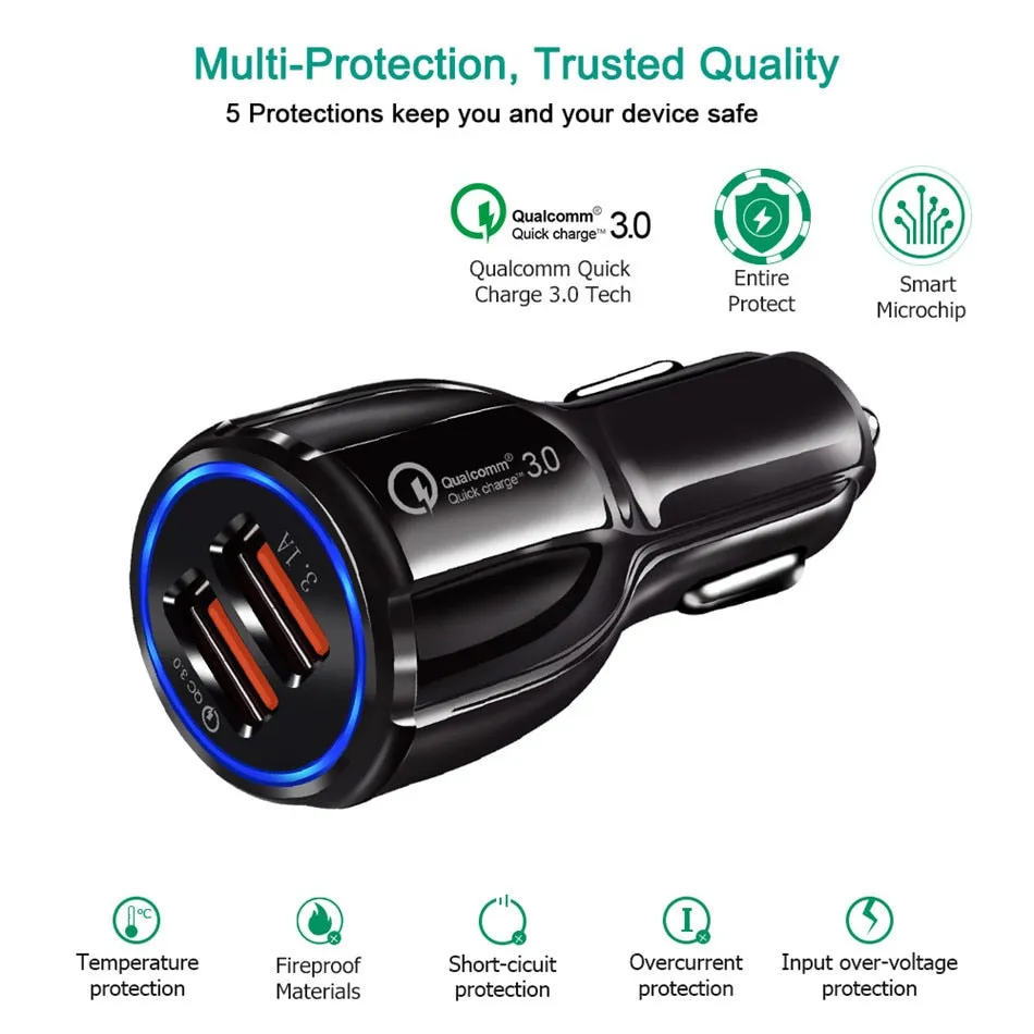 FREE  Quick Car Charger Charge 3.0  Mobile Phone Charger
