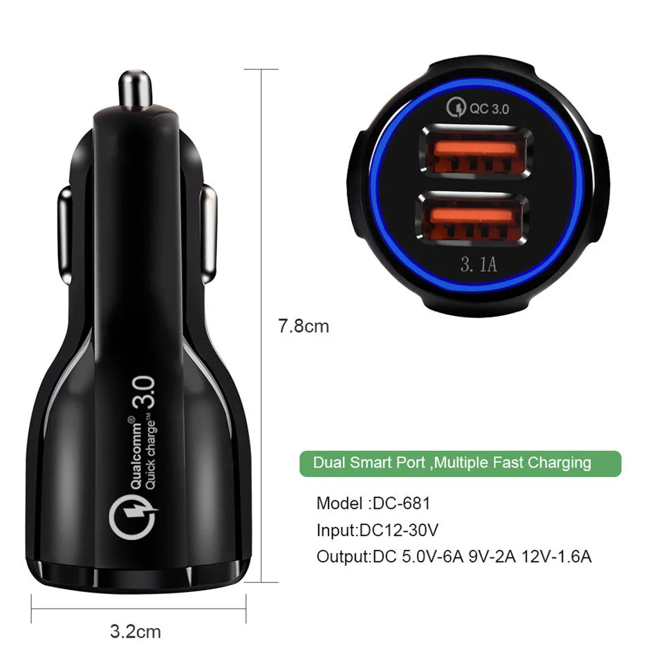 FREE  Quick Car Charger Charge 3.0  Mobile Phone Charger