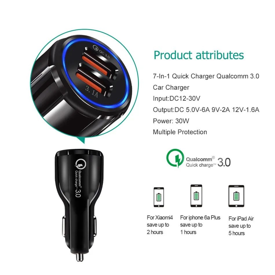 FREE  Quick Car Charger Charge 3.0  Mobile Phone Charger