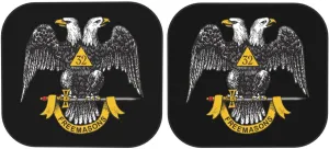 Freemasonry and Scottish Rite Foldable 2-Piece Windshield Sun Shade for Cars - UV & Heat Reflective Sunshade Protector, Small Size (Fits Most Sedans)