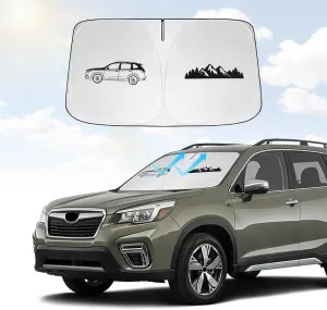 Front Windshield Sun Shade Compatible with Subaru Forester 2019-2022 2023 2024 2025, Sun Visor Protector Blocks UV Rays Sunshade for Forester Foldable Interior Accessories