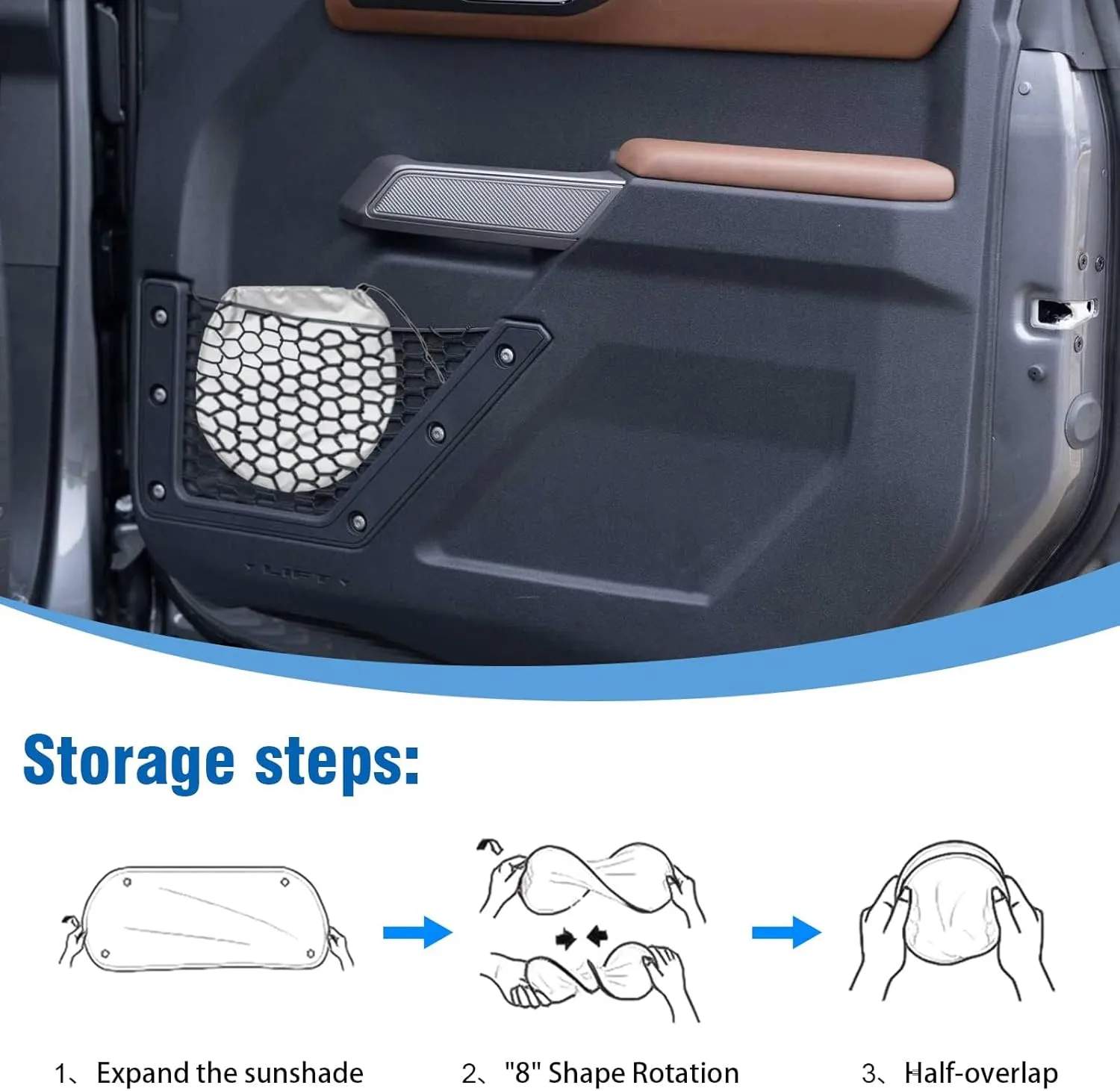 Front Windshield Sun Shade Compatible with Toyota RAV4 2019 2020 2021 2022 2023 2024 2025, Sun Visor Protector Blocks UV Rays Sunshade for RAV4 Foldable Interior Accessories