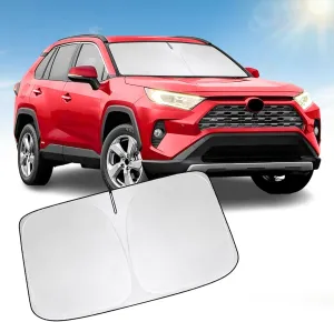 Front Windshield Sun Shade Compatible with Toyota RAV4 2019 2020 2021 2022 2023 2024 2025, Sun Visor Protector Blocks UV Rays Sunshade for RAV4 Foldable Interior Accessories