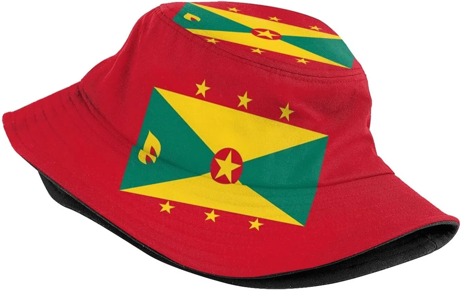 Funny Grenada Flag Bucket Hats Fashion Sun Cap Packable Outdoor Grenadian Fisherman Hat for Women and Men