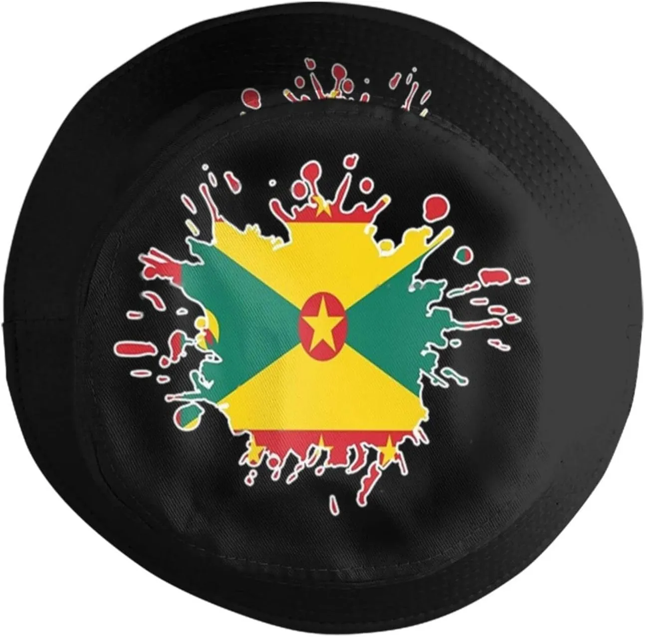 Funny Grenada Flag Bucket Hats Fashion Sun Cap Packable Outdoor Grenadian Fisherman Hat for Women and Men