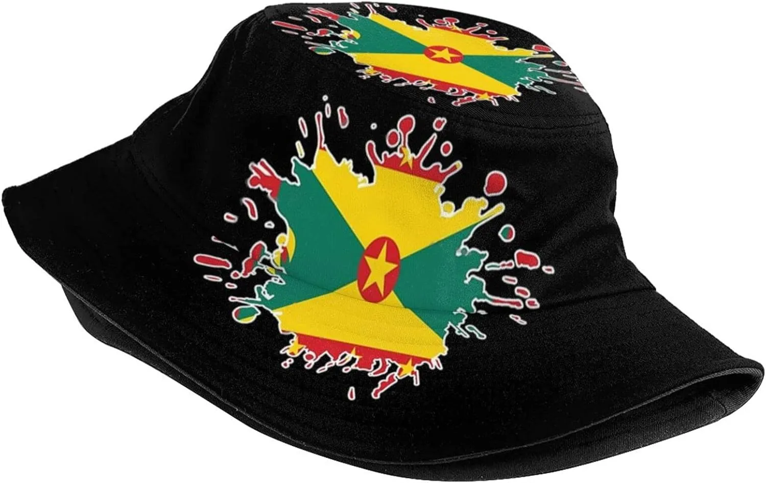 Funny Grenada Flag Bucket Hats Fashion Sun Cap Packable Outdoor Grenadian Fisherman Hat for Women and Men