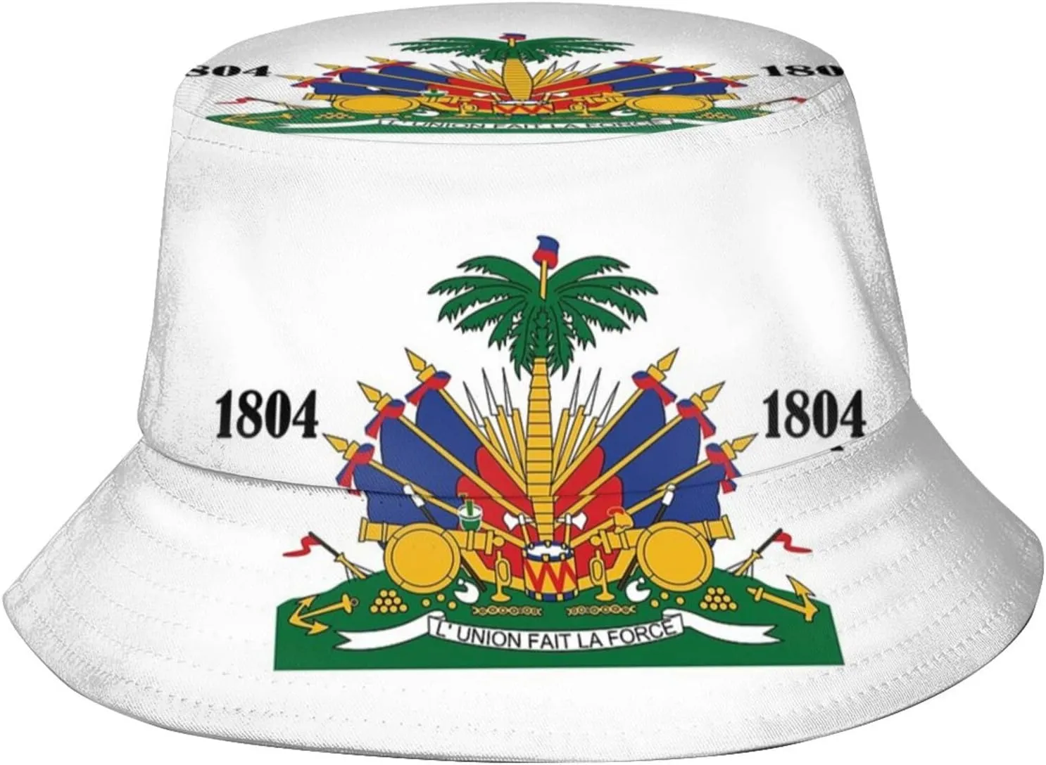 Funny Haiti Flag Bucket Hats Fashion Haitian Sun Cap Packable Outdoor Fisherman Hat for Women and Men