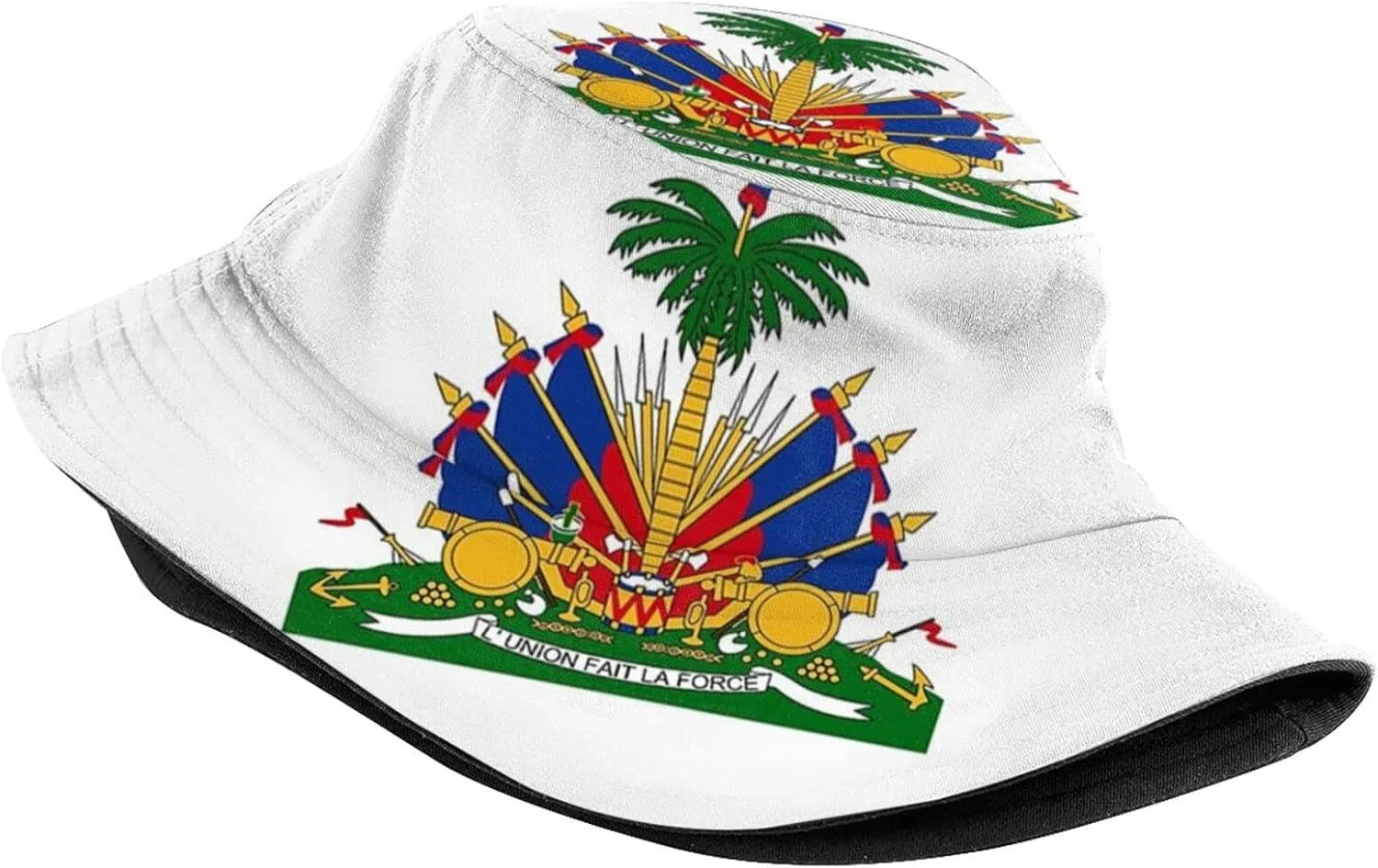 Funny Haiti Flag Bucket Hats Fashion Haitian Sun Cap Packable Outdoor Fisherman Hat for Women and Men