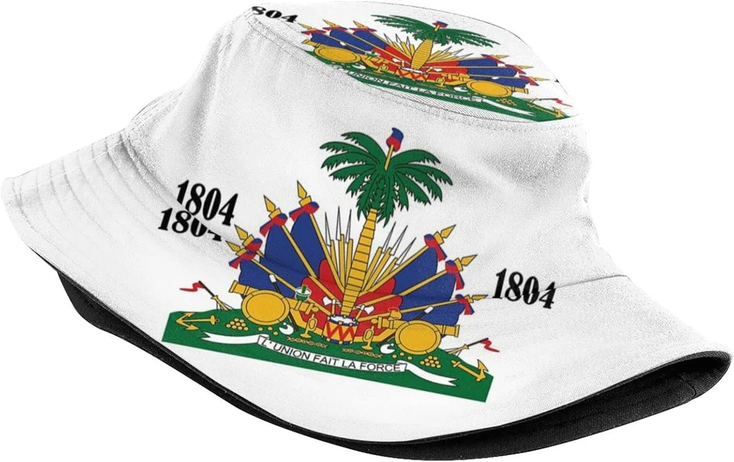 Funny Haiti Flag Bucket Hats Fashion Haitian Sun Cap Packable Outdoor Fisherman Hat for Women and Men