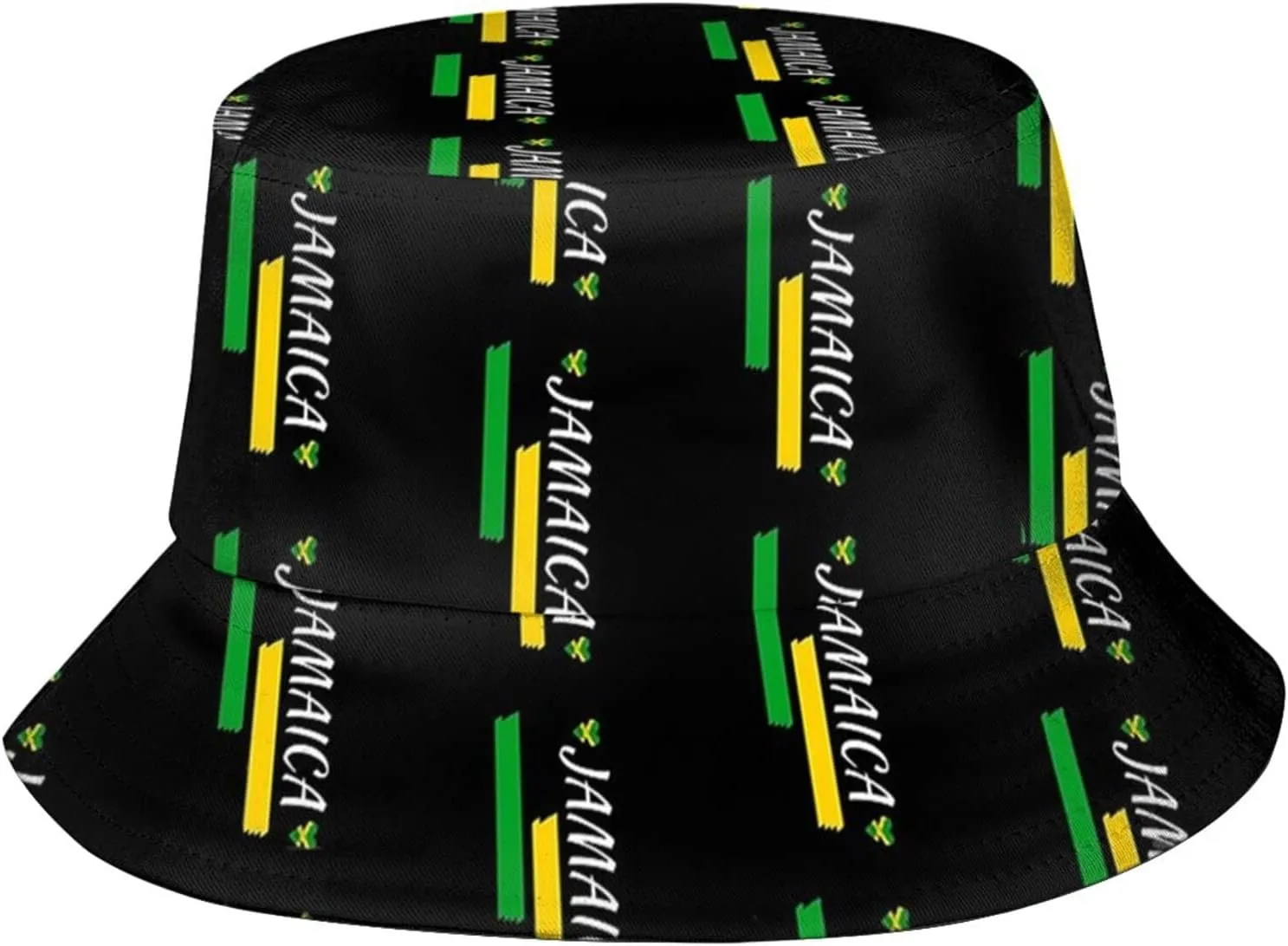 Funny Jamaica Flag Bucket Hats Fashion Sun Cap Packable Outdoor Jamaican Colors Fisherman Hat for Women and Men
