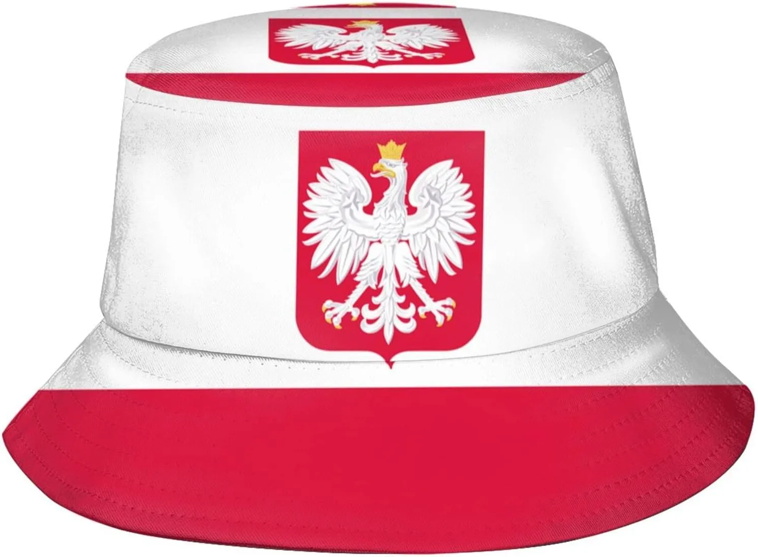 Funny Poland Flag Bucket Hats Fashion Sun Cap Packable Outdoor Polish Fisherman Hat for Women and Men
