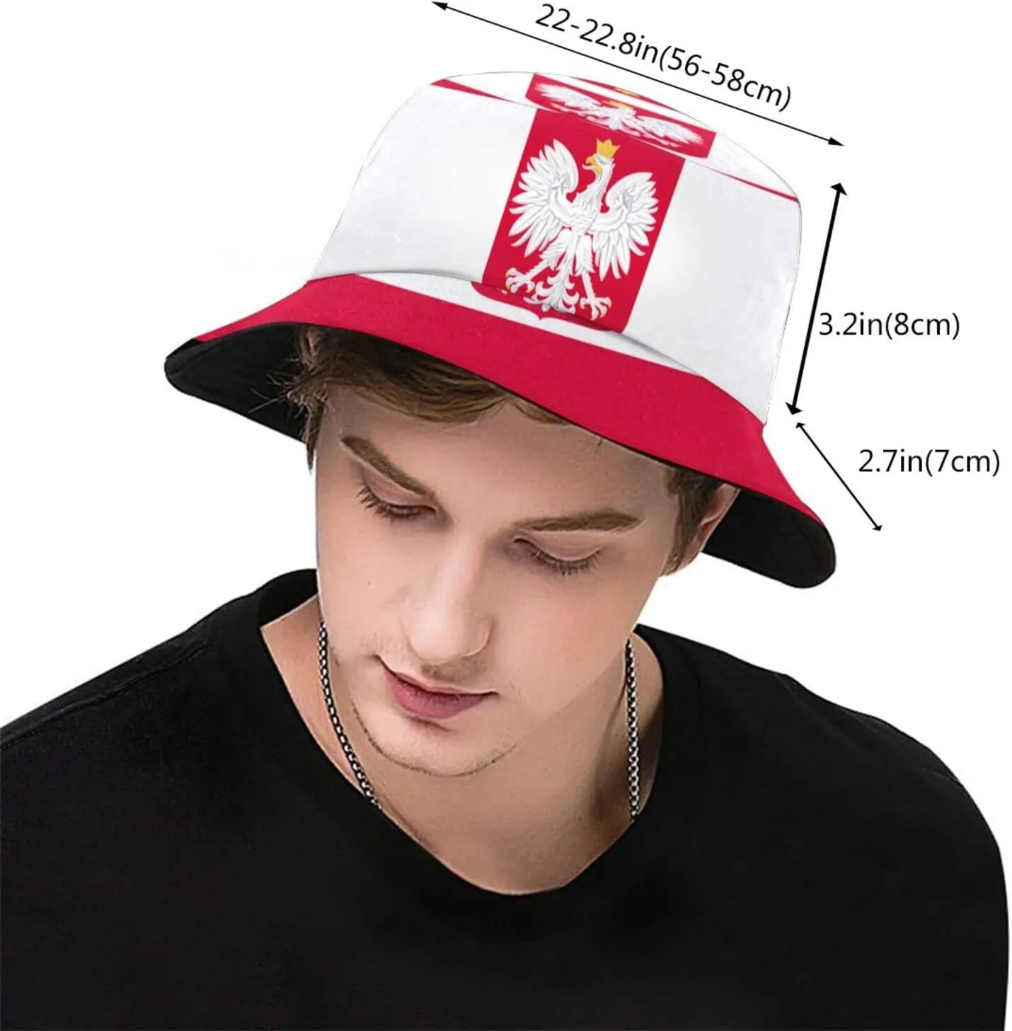 Funny Poland Flag Bucket Hats Fashion Sun Cap Packable Outdoor Polish Fisherman Hat for Women and Men
