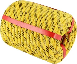 FUNSUEI 3/8 Inch x 100 Feet Braid Polyester Rope, Heavy Duty Braided Polyester Rigging Rope for Camping, Climbing, Hanging Swings and Tents, Tree Work, Adventure, 2200 Lbs Loading Capacity