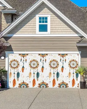 Garage Door Banner Boho Native American Indian Totem Garage Door Cover Large Backdrop Banners 84x192in Abstract Retro Garage Door Decor for Outdoor Indoor Party Holiday Birthday Yard