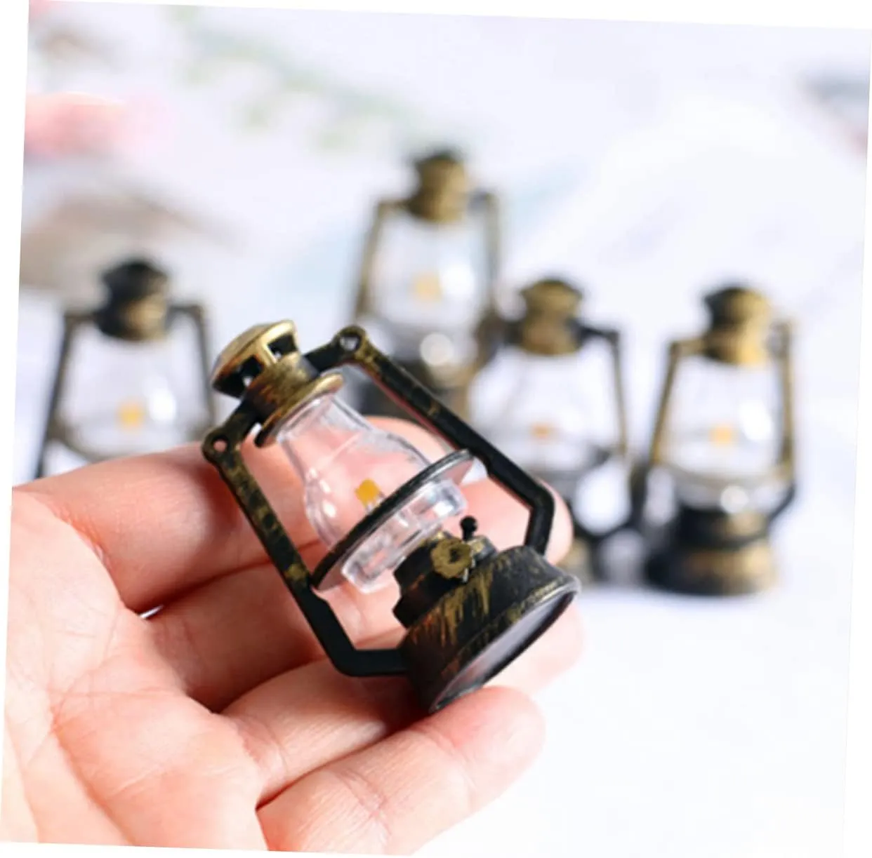 GARVALON 3sets Mini Kerosene Lamp Ornaments for Dollhouse Decor Retro Miniature Lantern Models for Accessories and Home Decoration 10pcs*3