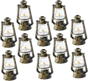 GARVALON 3sets Mini Kerosene Lamp Ornaments for Dollhouse Decor Retro Miniature Lantern Models for Accessories and Home Decoration 10pcs*3