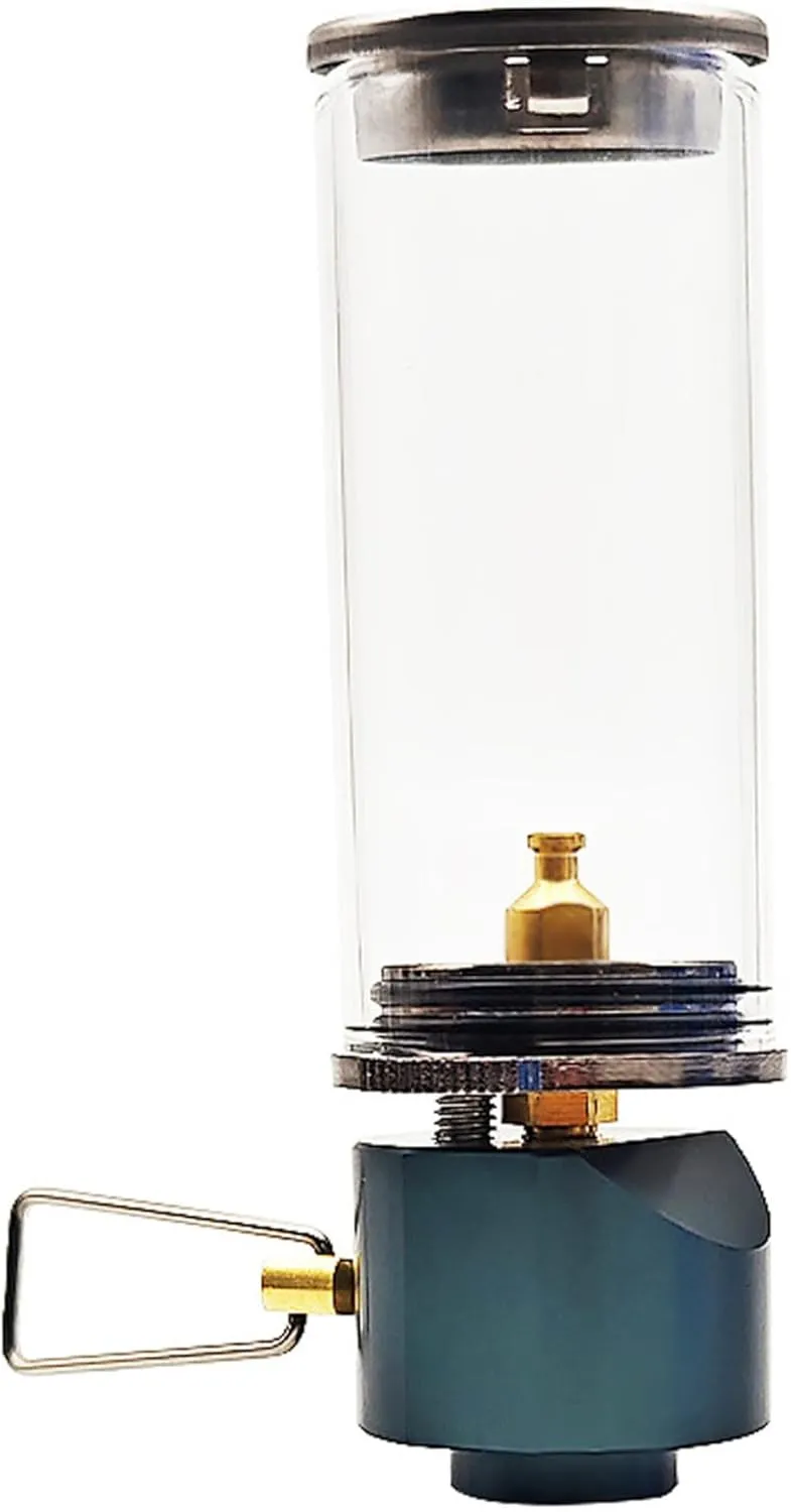Gas Lantern, Dreamlike Candle Lamp with Heat-Resistant Glass, Adjustable Gas Lamp for Camping and Hiking, Transparent Finish