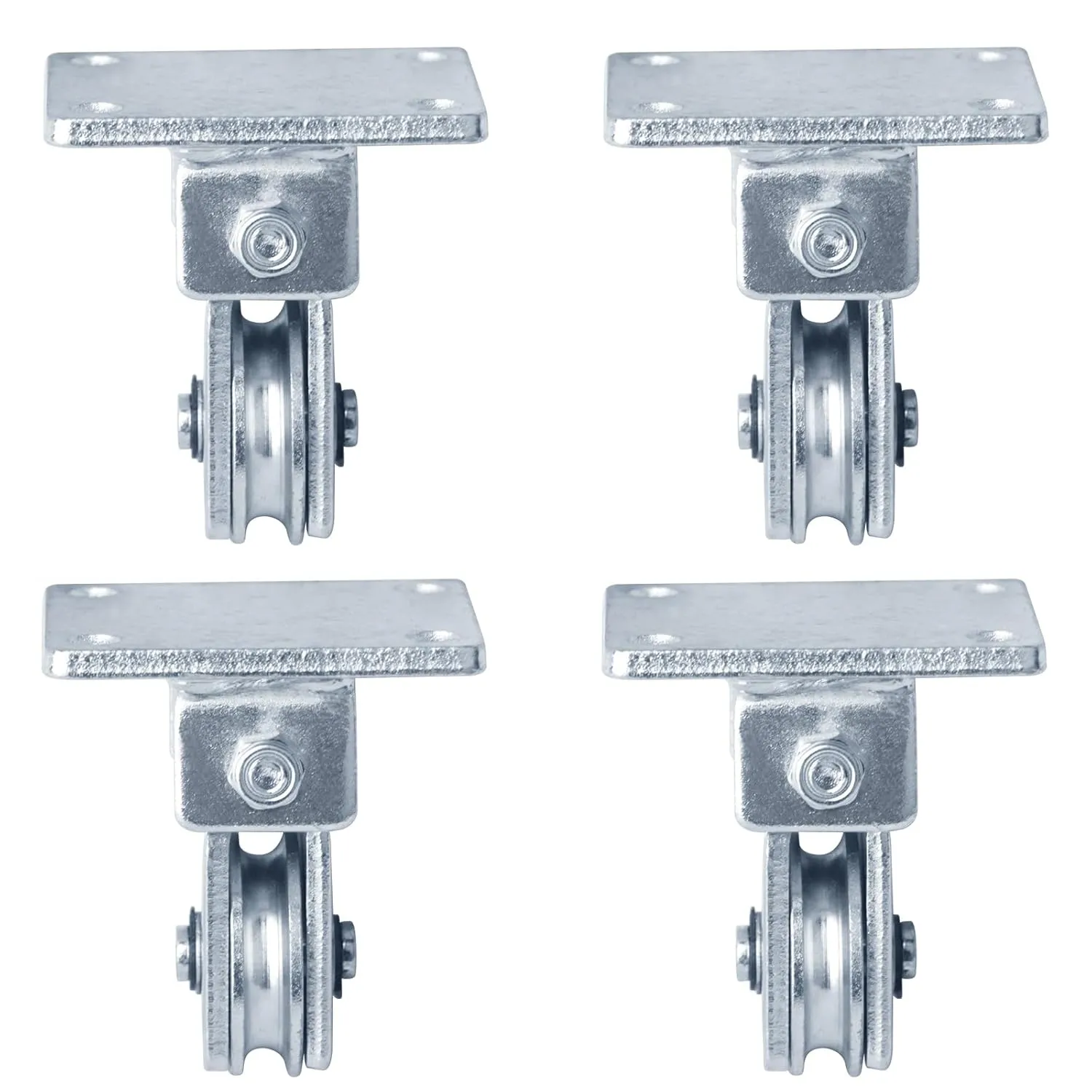 GBGS 4 Pcs 1-3/8" Wall/Ceiling Mount Pulley,Wheel Groove Width: 7/32"(6 mm),180°Rotation,Max Load 330lb
